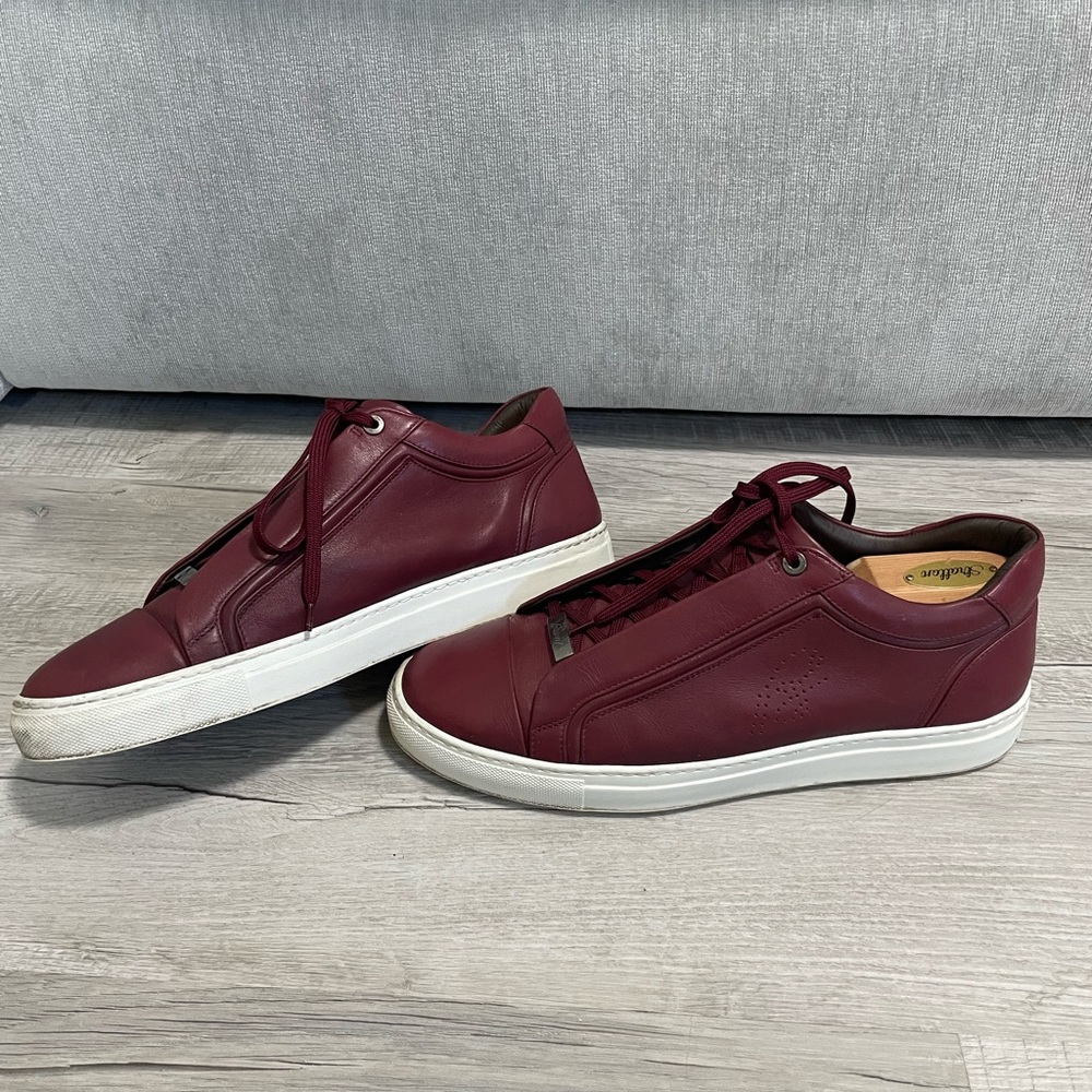 Brioni maroon leather men’s sneaker